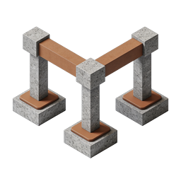 3D Isometric Stone Pillars Icon for Architecture