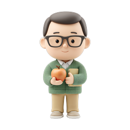 Student Boy with Apple and Book - Education Icon