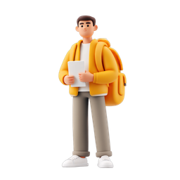 Student Holding Tablet Icon - Modern Education Visual