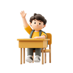 Student Raising Hand Icon - Engaging Classroom Representation
