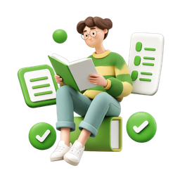 Student Reading Icon for Educational Use