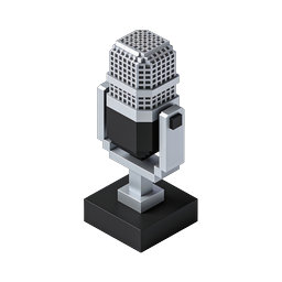 Professional Studio Microphone 3D Icon - Audio Recording