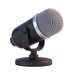 Studio Microphone Icon - 3D Realistic Audio Recording