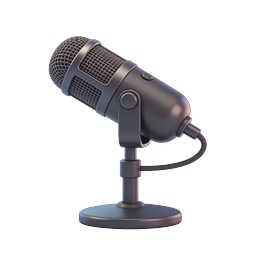 Studio Microphone Icon - Professional Audio Recording 3D