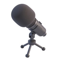 Icono de micrófono de estudio profesional | audio realista 3D