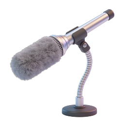 Professional Studio Microphone with Windscreen Icon