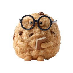 Studious Cookie Character with Glasses and Book