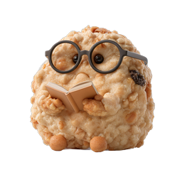 Studious Cookie Character Reading Book 3D Icon