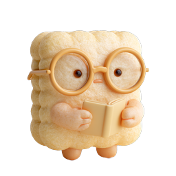 Adorable Clay-Style Reading Marshmallow Character Icon