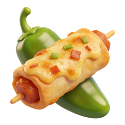 Mouthwatering Mexican Food Icon featuring Taco and Jalapeño