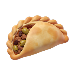 肉馅馅饼 Empanada 图标 - 3D 食品插图
