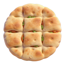 Gefülltes Pitabrot-Icon - 3D-Lebensmittel-Illustration