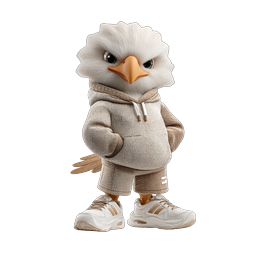 Stylish 3D Eagle Character in Casual Streetwear Outfit