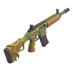 Stylized Assault Rifle 3D Game Icon with Vines