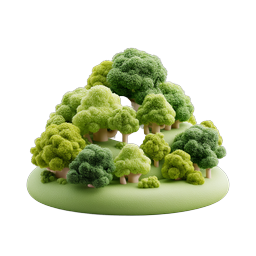 Ícone de Floresta 3D Estilizado - Cena de Floresta em Miniatura