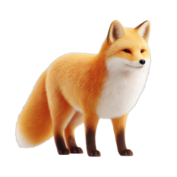 Stylized 3D Red Fox Animal Icon