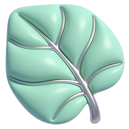 Stylized 3D Leaf Icon | Glossy Clay Nature Design
