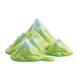 Stylized 3D Mountain Landscape Icon for Nature Apps