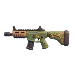 Stilisiertes 3D-Gewehr-Icon mit Energierissen | Gaming-Asset