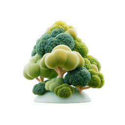 Stylized 3D Tree Cluster Nature Icon