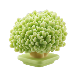 Stylized 3D Tree Icon - Glossy Green Nature Graphic