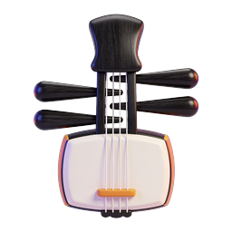 Stylized Violin String Instrument 3D Icon