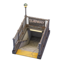 Vintage Subway Entrance Staircase 3D Icon