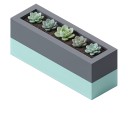 Modern Succulent Planter Box Isometric Icon