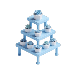 Succulent Shelf Isometric Icon | Plant Collection 3D