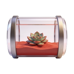 Succulent Terrarium Glass Jar Icon | Realistic 3D