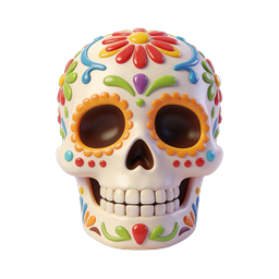 Colorful Sugar Skull Icon - Day of the Dead Calavera