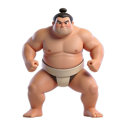 Sumo Wrestler 3D Character Icon | Martial Arts Design