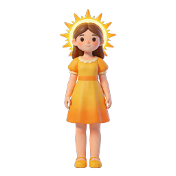 Sun Halo Girl 3D Icon - Holy Child Character