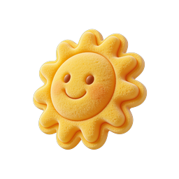 Sun Smiley Icon - Cheerful 3D Clay Style Weather Icon
