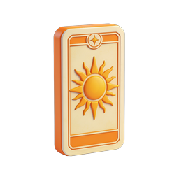 Sun Tarot Card Icon - 3D Celestial Design