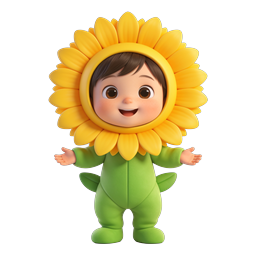 Sunflower Child Costume 3D Character Icon