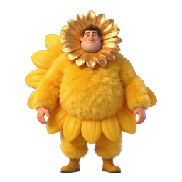 Sunflower Costume Character 3D Icon