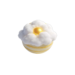 Sunny Cloud Weather Icon - 3D Rendered Golden Sun