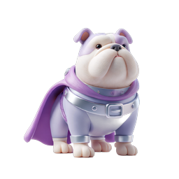 Superhero Bulldog 3D Icon | Hero Dog Character Design