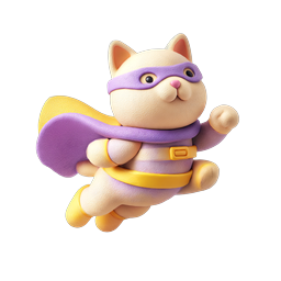 Superhero Cat Clay 3D Character Icon