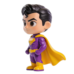 Chibi Superhero Figurine 3D Render Icon