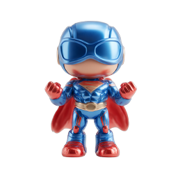 Superhero Character 3D Icon - Heroic Chibi Figure