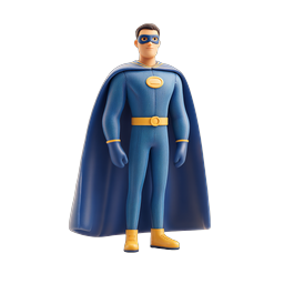 3D Superhero Character Icon - Clay Style Hero Figure