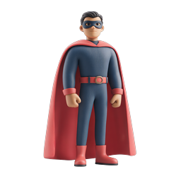 Superhero Character Icon - 3D Animated Hero Figure