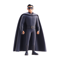 Superhero Character 3D Icon | Hero Figure with Cape