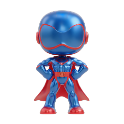 Stylized Superhero Character Icon - 3D Render