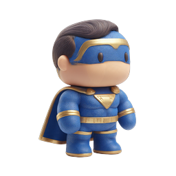 Chibi Superhero Character Icon | 3D Toy-Style Hero