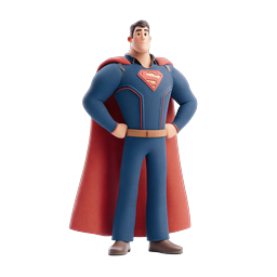 3D Superhero Character Icon - Cartoon Hero Illustration