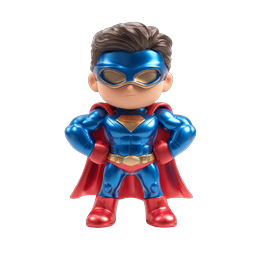 Superhero Chibi Character Icon - 3D Rendered Figure