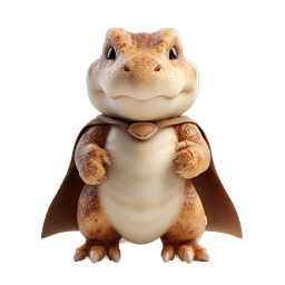 Adorable Superhero Dinosaur Character 3D Icon